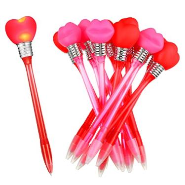 Imagem de 24 canetas esferográficas de LED para o Dia dos Namorados, canetas esferográficas intermitentes, caneta de tinta preta para lembrancinhas de festa de aniversário, formatura e crianças, brinquedos piscantes (estilo romântico)