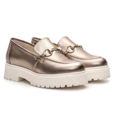 Imagem de Mocassim Couro Tratorado Feminino Com Bridão Clássico - Bigioni, 35, D