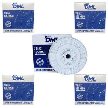 Imagem de 5 CAIXAS DISCO DE TACOGRAFO SEMANAL 125x7d CX COM 10 JOGOS - THEGA DML