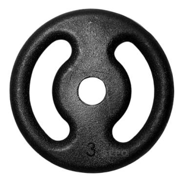 Imagem de Anilha de Ferro Fundido Pintada 3 Kg Preto