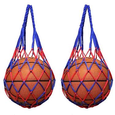 Imagem de fengxiaomin 2 Peças De Bolsas Rede Basquete Portáteis Multifuncionais Para Vôlei, Futebol, Beisebol, Etc. (Vermelho, Azul)