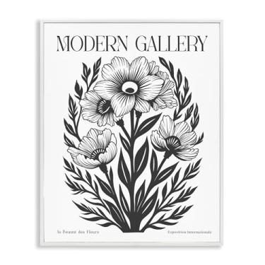 Imagem de Stupell Industries Flores com samambaias curvadas brancas emolduradas giclée design de arte por Lettered and Lined, 11 x 14