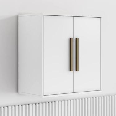 Imagem de Armário Aéreo Cozinha Lorena 2 Portas 1 Prateleira Branco - Kaiki Móve