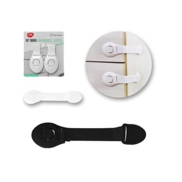 Imagem de Kit 2 Trava De Gaveta Armário Porta Segurança Proteção Bebê - Clink