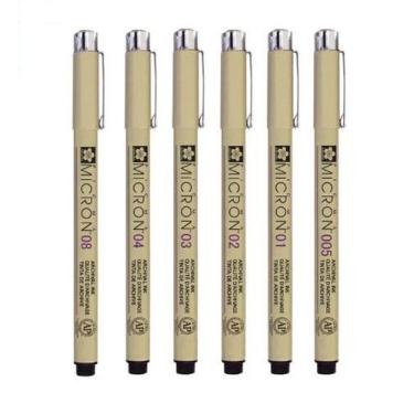 Imagem de Sakura Pigma Micron Nanquim Preta 005-01-02-03-04-08