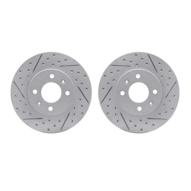 Imagem de Dynamic Friction Company Freios dianteiros e rotores | Rotores de freio perfurados | Rotores de freio a disco dianteiro| Serve para Dodge Attitude 2013-2015; Hyundai Accent 2012-2017, Kia Rio