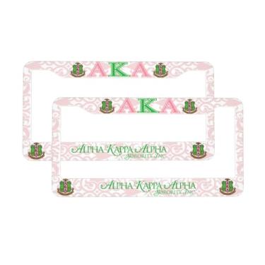 Imagem de Presentes de irmandade 2 peças de decoração automática para veículos dos EUA Canadá padrão (30,5 x 15,2 cm) moldura de placa de carro de alumínio capa suporte de etiqueta de carro com 2 furos e 4 parafusos presentes da sociedade