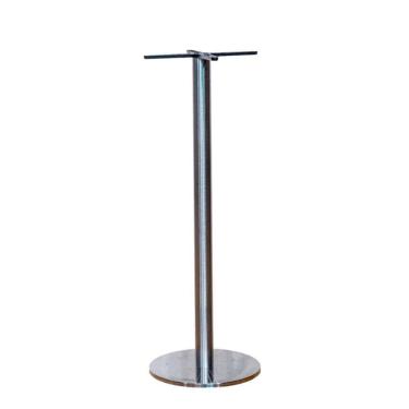 Imagem de Mesa Pisa Beta Bistrô Fratini 107,50cm (a) Disco Redondo Inox Tampo Mdp Quadrado Samba 80cm (l)