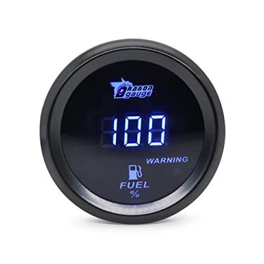 Imagem de Qudai Medidor de nível de combustível de carro universal de 2 polegadas 52 mm 52 mm 240-33 ohms azul led/vermelho led 12 v