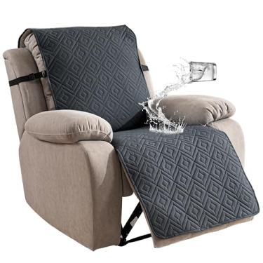 Imagem de Capa para cadeira reclinável à prova d'água – 100% de proteção! Protetor antiderrapante, lavável e durável para crianças e animais de estimação 【60 cm/cinza escuro】