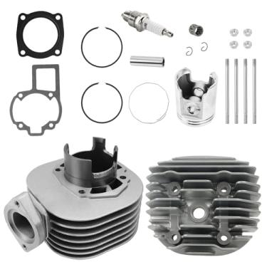 Imagem de FLYPIG 11210‑40B01 Kit de cabeça de junta de cilindro de pistão do motor 80cc para Suzuki Quadsport LT80 1987-2006 para Kawasaki KFX80 2003-2006 11111-40B00