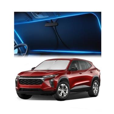Imagem de Para-brisas para Chevrolet Trax 2024 2025 2026 - Tecnologia inovadora sem passagem de luz, recorte espelhado, bloqueia 99% dos raios UV, resistente ao desbotamento, para-sol Chevy Trax fácil de dobrar