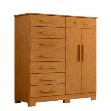Imagem de Cômoda Quarto Verona com 8 Gavetas e 2 Portas com Cabideiro - Albatroz