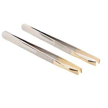 Imagem de OKJHFD Women Precision Tweezers Daily Beauty Tools for Hair Eyebrows Facial Hair Eyebrow Tweezers Set, Stainless Steel Slant Tweezer.