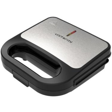 Imagem de Sanduicheira Elétrica Cromada 750W Potência Antiaderente Alça Isotérmi