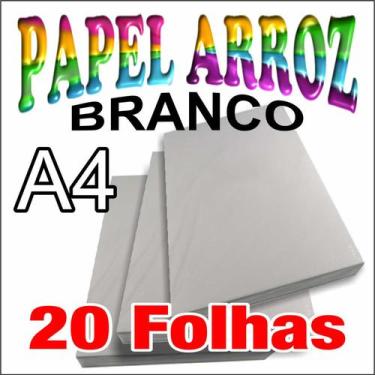 Imagem de Papel Arroz Comestível A4 Branco - 20 FOLHAS - acfnet