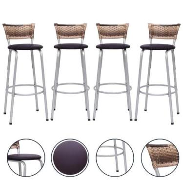 Imagem de Kit 4 Cadeira Banquetas Para Cozinha Americana Banco Balcão Bar Area G