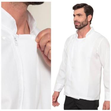 Imagem de Dolma Chef Masculina com Zíper Branco Nápoles - Gardenia Jalecos, G