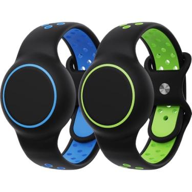 Imagem de Pulseiras impermeáveis compatíveis com AirTag para crianças, 2 pacotes com suporte de silicone com design de capa oculta, pulseira compatível com AirTag para crianças, suporte respirável para