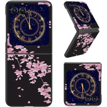 Imagem de RAUEDWDJS Capa para Motorola Razr 2025/2024, capa flip fina rígida PC capa de corpo inteiro resistente à prova de choque para Moto Razr 60/Razr 50, flores de cerejeira