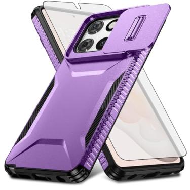 Imagem de Asuwish Capa de celular para Motorola Moto G Stylus 5G 2025 com protetor de tela de vidro temperado e capa de câmera deslizante fina, resistente, híbrida, à prova de choque, acessórios de celular G5