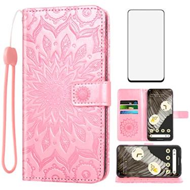 Imagem de Capa de telefone para Google Pixel 7 Pro (6,7 polegadas) Capa carteira com protetor de tela de vidro temperado capa fina flip suporte para cartão acessórios para celular Pixel7Pro Pixel7 7Pro 2022 5G