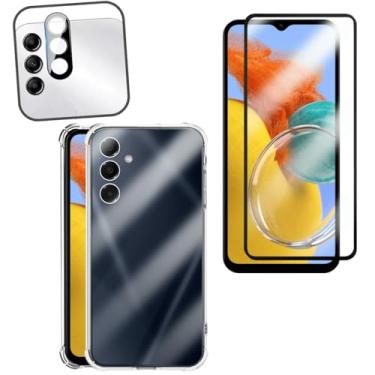 Imagem de Kit Capa Anti Impacto, Película de Vidro 3D, Protetor de Lente para Samsung Galaxy M14, Transparente