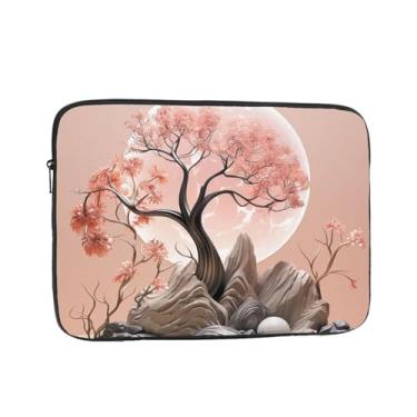 Imagem de Capa para laptop feminina para notebook com estampa de planta de pêssego fina à prova de choque capa protetora para notebook bolsa para laptop de 13 polegadas