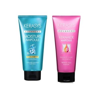Imagem de Kerasys Kit Máscaras Advanced 10x Moisture 300ml + Keramide Damage Clinic 200ml