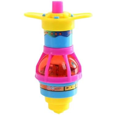 Imagem de Kit 10 Pião Giratorio Com Luz LED Colorido E Lançador Brinquedos Infantil