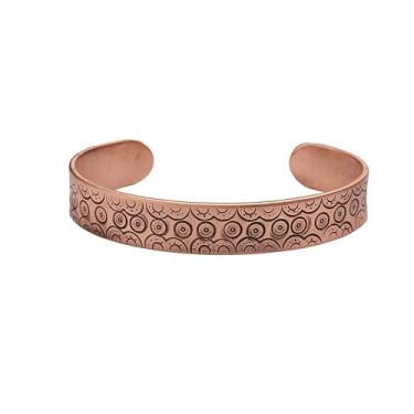 Imagem de tunarts Pulseira feita à mão de cobre puro para mulheres e homens – Pulseira de cobre mais grossa para alívio da dor e alívio do estresse, pulseiras de cobre esculpidas ajustáveis para caber em pulsos