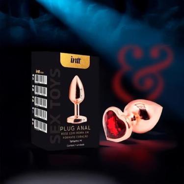 Imagem de Plug intt rose com base coração  tamanho m