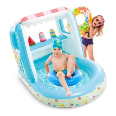 Imagem de Piscina Inflável Infantil com Cobertura Ice Cream 60 Litros Intex