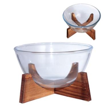 Imagem de Haüskraft- Bowl redondo de borossilicato com suporte de madeira de Acacia 2,7 Litros