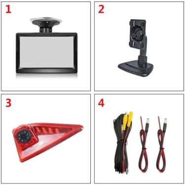Imagem de Monitor LCD TFT de 5 polegadas para carro com ventosa e suporte, com câmera de luz de freio compatível com Nissan NV400, compatível com Renault Master 3, compatível com Opel Movano