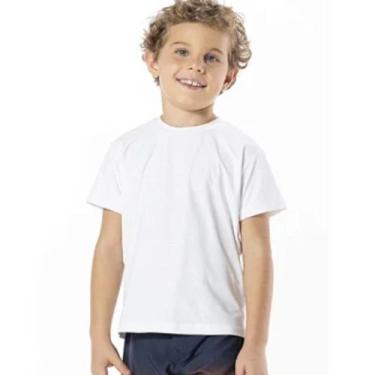 Imagem de Camiseta Infantil Menino Dry Fit Proteção Uv Branca Treino - VRASALON,