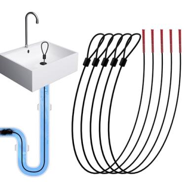 Imagem de Drainsoon Removedor de entupimento de pelos de cobra de pia de 76 cm, ferramenta de remoção de pelos de dreno de metal antiquebra com camada de nylon, trado de drenagem para ralo de chuveiro, cozinha