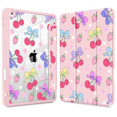 Imagem de Tuiklol Capa para iPad 10.2, versão 2021, 9ª geração, suporte embutido para lápis, suporte de três dobras, proteção de TPU (Poliuretano Termoplástico) para iPad 10.2 de 2020 e 2019 [8/7], rosa morango