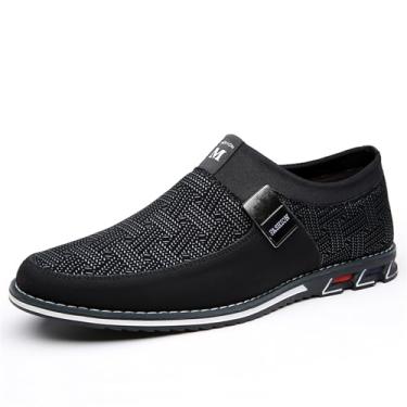 Imagem de Veslexth Sapatos Casuais Masculinos Veslesth, Tênis Mocassins Confortáveis Para Caminhada, Moda Dirigir, Couro De Luxo, Homens, Negócios, Trabalho, Escritório, Vestido, Ambiente Externo, Preto Escur