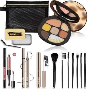 Imagem de Kit completo de maquiagem para mulheres, kit básico de cosméticos para iniciantes e profissionais, conjunto de maquiagem para os olhos para meninas, kits de maquiagem para adolescentes, conjunto de