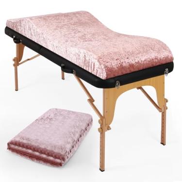 Imagem de Cobertura de cobertura de cama de cílios curvados de veludo esmagado – cobertura de cobertura de massagem brilhante ultramacia para extensões de cílios e conforto de tratamento de spa