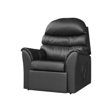 Imagem de Poltrona Do Papai Reclinável E Retrátil Confortável Corino Preto