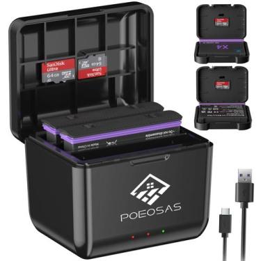 Imagem de Conjunto de bateria e carregador POEOSAS 360 X4 para câmera Insta360 X
