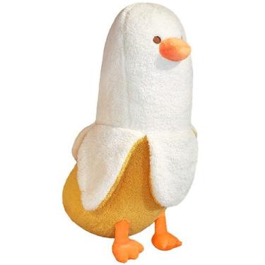 Imagem de Almofada de abraço de pelúcia PEACH CAT Banana Duck 90 cm branca