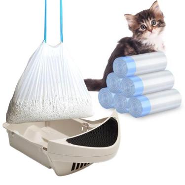 Imagem de Sacos de areia para gatos XUEPETT, pacote com 120, com cordão, capacid