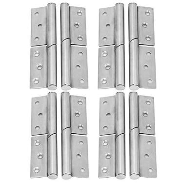 Imagem de Dobradiças dobráveis de aço inoxidável, conjunto de 8 dobradiças de aço inoxidável, dobradiça removível para porta, acessório de ferragens para casa