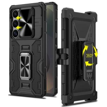 Imagem de Capa Caka para Samsung Galaxy S25 Ultra com clipe de cinto preta