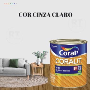 Imagem de Esmalte Sintético Base Água Coral Coralit 800ml Cor Cinza Brilhante p/