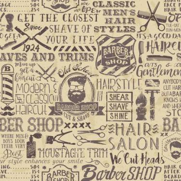 Imagem de Papel de Parede Barbearia Vintage Retro 57x270cm - Quartinhos