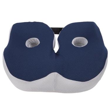 Imagem de Diydeg Cadeira de Escritório Almofada, 18.9x15.35x5.51in Coscada de Assento Espessada Com Recorte Aumentado, Respirável na Memória Ergonômica de Espuma Travesseiro de Pilling para (Azul arroxeado)